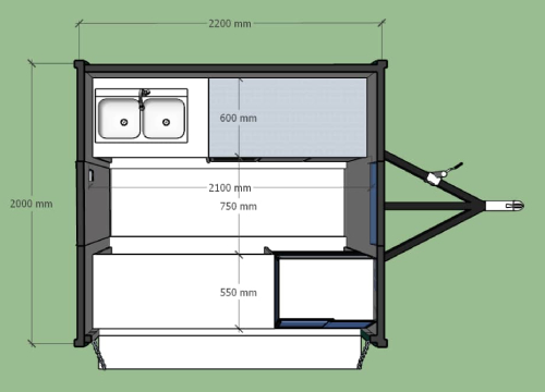 mobile bakery trailer floor plan